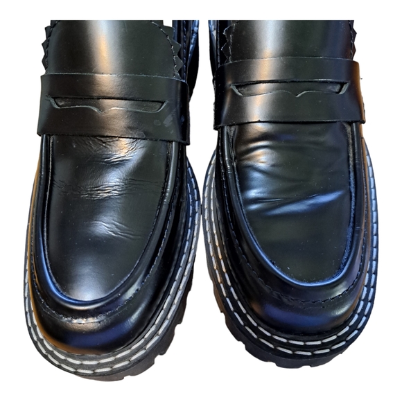 LAST Matter Loafers Black Leather Chunky Platform Dark Academia Shoe size 7 - Picture 6 of 11